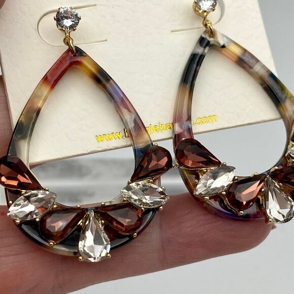 Amrita Singh Lucite Crystal Drop Statement Earrings - Picture 4 of 6